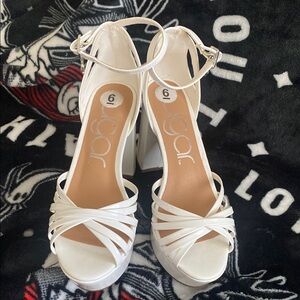 Sugar White Strappy Heels for Special Occasions